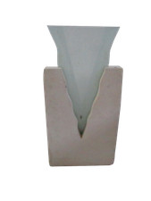 Vaso Vetro con Base in Pietra