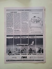 TWA SUPERJET CLIPPING RITAGLIO PUBBLICITA' ANNI 60 ADVERTISING #G19