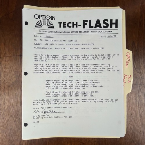 Vintage optigan tech - vintage, tech-flash's