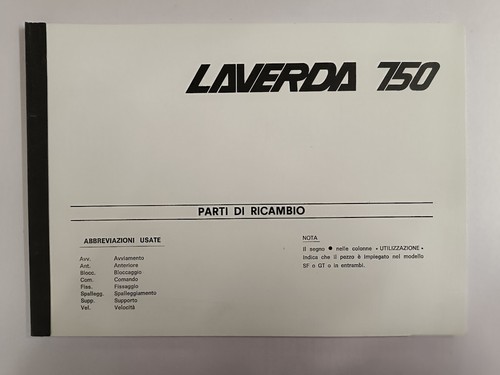 Laverda 750 catalogo parti - catalogo,