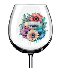 12x Floral Camera Tumbler Wine Glass Colour Vinyl Sticker Decals z138
