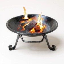 Braciere da Giardino in Ferro, 40 cm Diametro, 27 cm Altezza, Per fuoco e legna