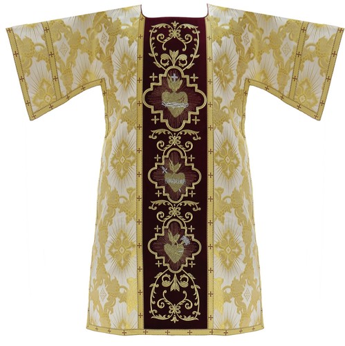 Dalmatica romana crema rossa - dalmatica, crema/rossa