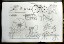 1849 Stampa Antica Litografica -Strumenti Arte/Mestieri Filatura.Attrezzi Vari.x