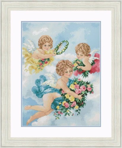 Kit punto croce angeli - punto, 22x29cm