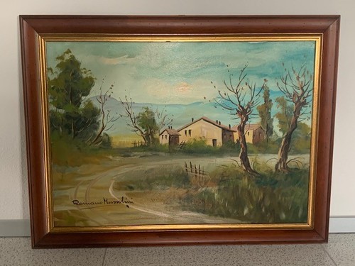 Romano mussolini olio su - -,