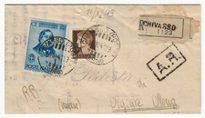 1942 Regno - Uso tardivo 1 l. Rossini a ottobre 1943 su piego per Olgiate Olona