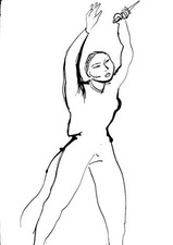 Renato Guttuso - litografia cm 34x24 - es. P.N. - Donna con pugnale, firmata.