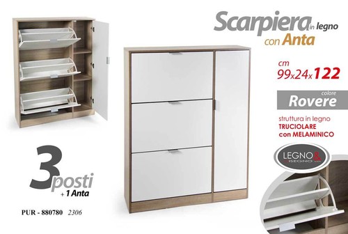 Scarpiera bassa armadio slim - bassa,