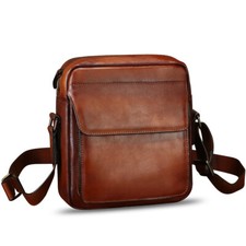 Borsa a tracolla in vera pelle da uomo vintage messenger bag