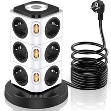 CIABATTA MULTIPRESA ELETTRICA CON INTERRUTTORE ON/OFF 15 IN 1 CON 12 PRESE 3 USB