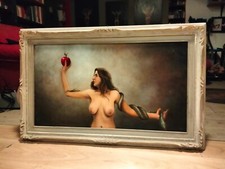Eva lilith dipinto a olio arte classica  fantasy figurativo