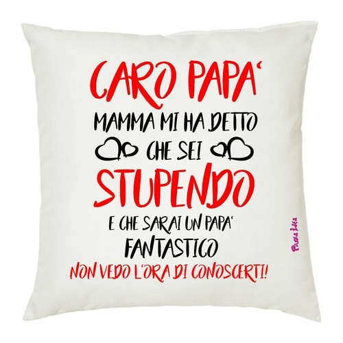 Cuscino 40x40 scritta caro - cuscino,