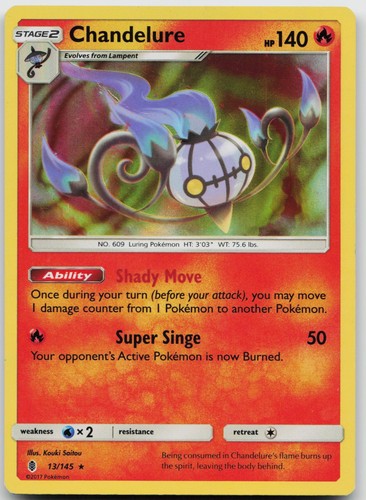 Chandelure 145 holo raro - chandelure,