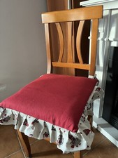 Offerta set di 4 Cuscini copri sedia natalizi , per cucina con fettucce e  volan