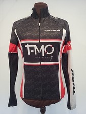 Top Ciclo Endura Softshell Trek Bike MTB Small Uomo Nero Rosso Cerniera Anteriore 