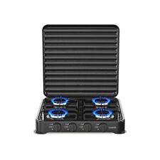 Fornello a gas gpl cucina da campeggio casa 4 fuochi piastra quadruplo nero