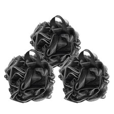 3 Pezzi Nero Doccia Pouf Rete