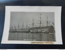 18576) NAVE MILITARE antico veliero inglese impregnable molte scritte al retro