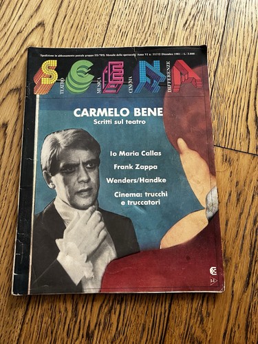 Rivista scena carmelo bene - scena,