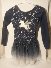 Body da ballo scintillante unicorno con tutù per bambina abito gonna da ballo taglia 150