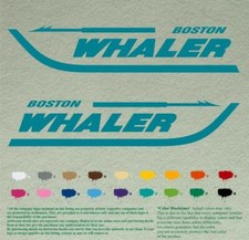 Boston Whaler Set Coppia Decalcomanie Fuoribordo Barca Adesivi Vinile Motore Lotto di 2
