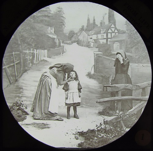Glass magic lantern - glass, slide