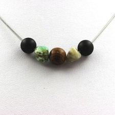 Collana perline legno onice - legno, +