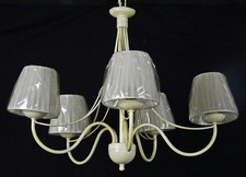 Lampadario in ferro forgiato e paralumi shabby chic per camera da letto Art.B56