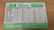 SCHEDINA TOTOCALCIO SCHEDA