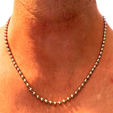 Collana catena sfere in acciaio inox da uomo stile militare catenina di 45 cm