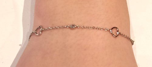 Bracciale cuori oro - bracciale, bianco