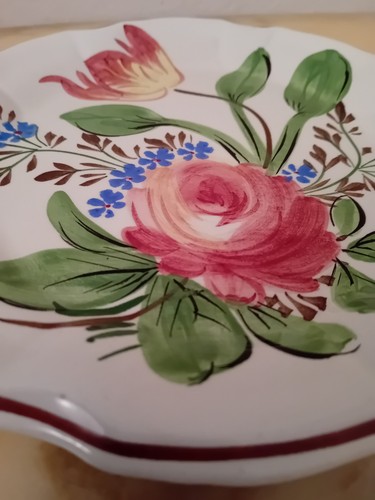 Piatto ceramica fiorita - piatto,