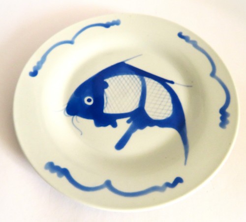 Piatto cinese vintage blu - piatto,