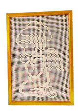 QUADRETTO 30X40 UNCINETTO FATTO A MANO-ANGIOLETTO IN PREGHIERA