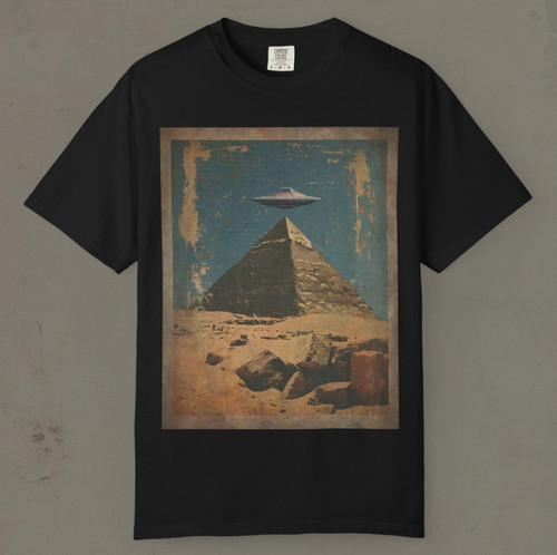 Egyptian pyramid ufo shirt - pyramid, t-shirt