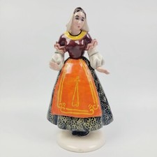 STATUA TREVIR CALABRIA PORCELLANA CERAMICA STATUINA FIGURINA IN COSTUME TIPICO