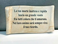  fotoceramica pergamena in ceramica, cimitero lutto ricordo personalizzata marmo