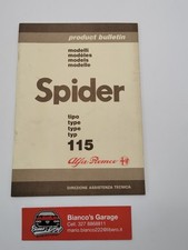 Manuale Alfa Romeo Spider Direzione assistenza tecnica