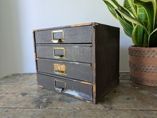 Cassettiera vintage 4 cassetti stazionaria vetrina ufficio industriale scrivania.