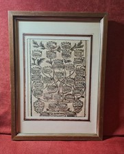 Stampe Antiche.Albero genealogico dei re di Portogallo;incisione del '600;21x29