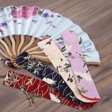  4 pezzi vintage pieghevole cinese borsa ventaglio pieghevole ventaglio custodia