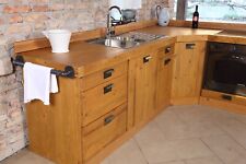 Cucina angolare INDUSTRIAL COUNTRY in legno massello 300x200xh87 ANCHE SU MISURA