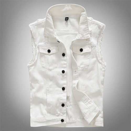 Gilet jeans uomo casual denim