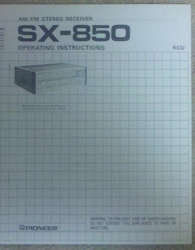 Pioneer 850 sx850 manuale - sx-850,
