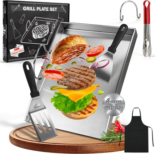 Piastra acciaio inox barbecue - piastra,