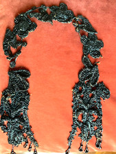 antica applicazione ricamo giaietto da abito primi 900