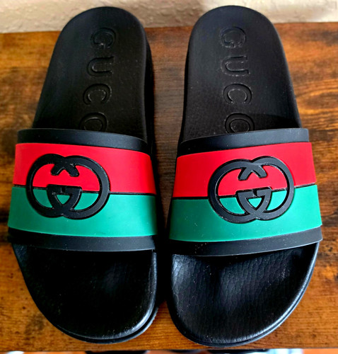 Gucci sandali neri gomma - gucci,