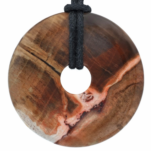 Legno fossile donut pendente - donut, |