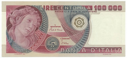 100000 lire banca italia - lire,